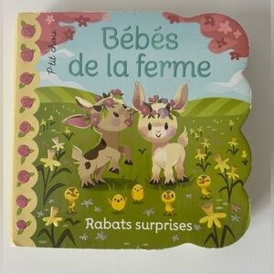 Livre en français Bébés de la ferme Rabats surprises